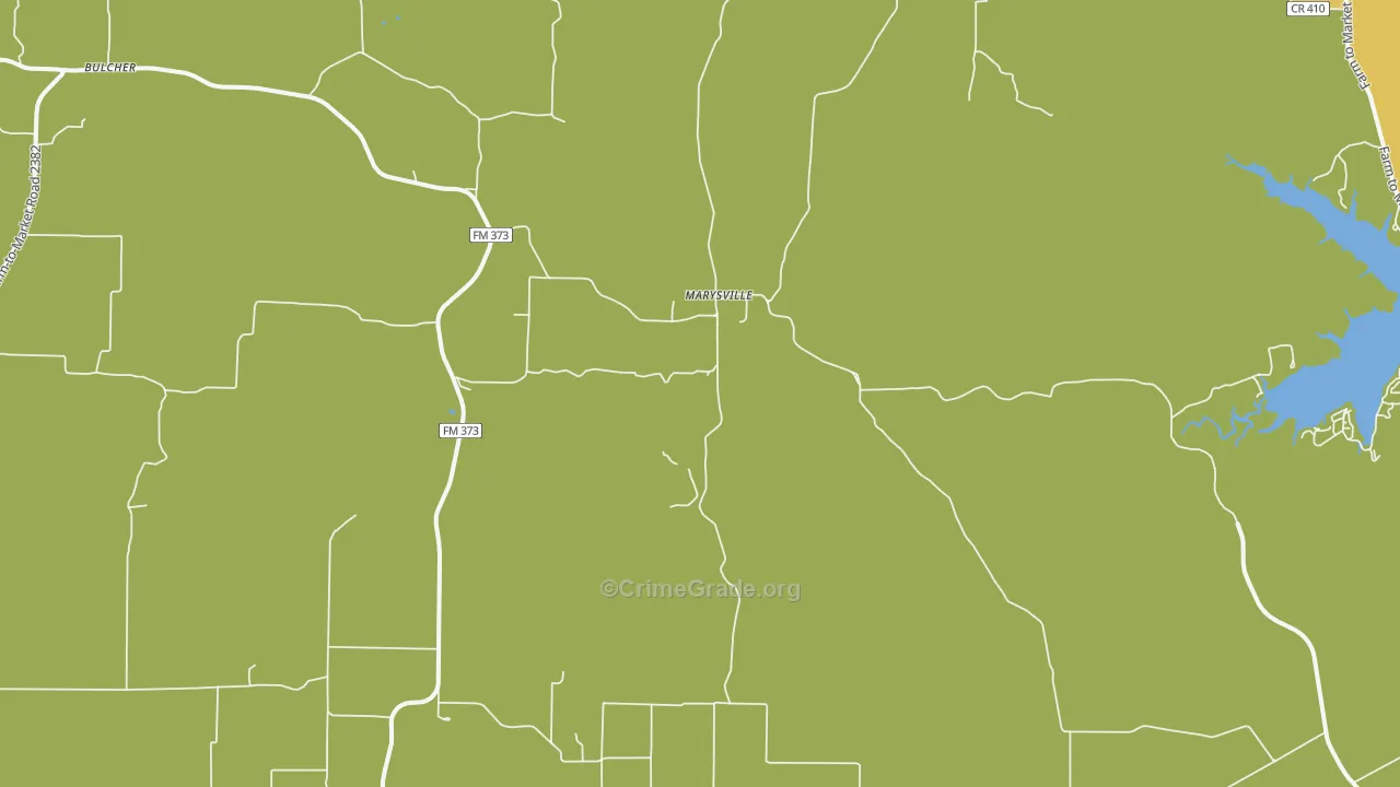 Marysville, TX Map of Burglary Rates