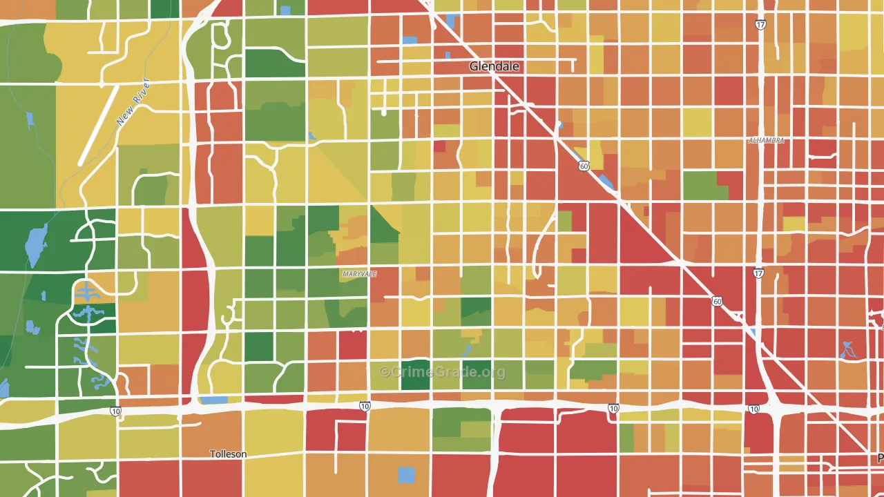 Maryvale, Phoenix, AZ Map of Burglary Rates