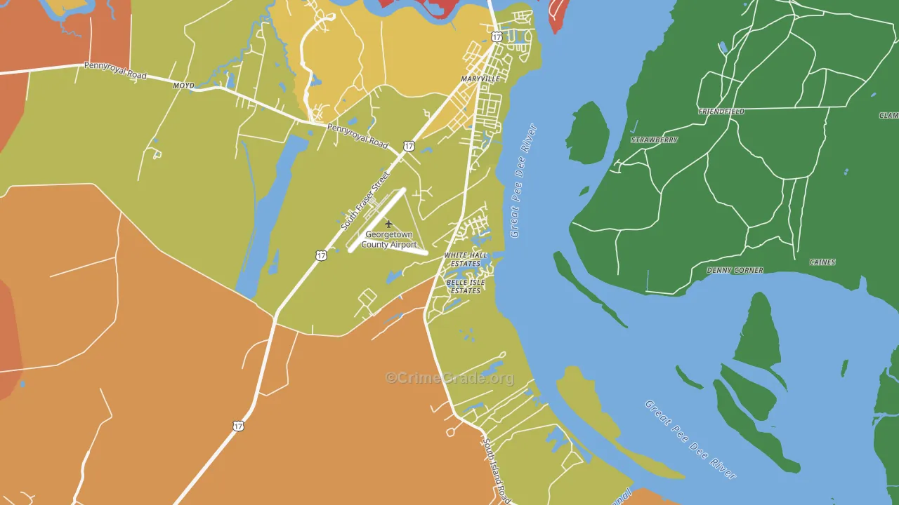 Maryville, SC Map of Burglary Rates