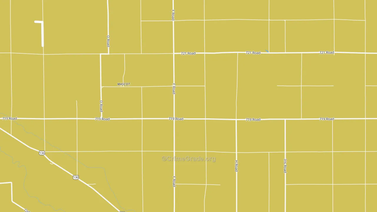 Mascot, NE Map of Burglary Rates