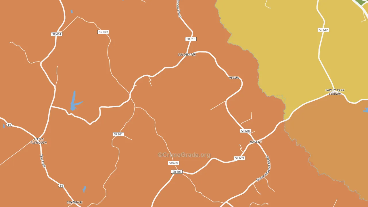 Mascot, VA Map of Burglary Rates