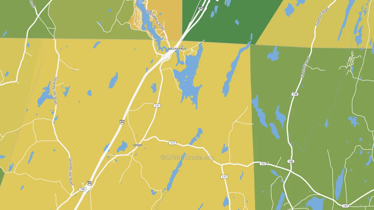 Mashapaug, CT Map of Burglary Rates