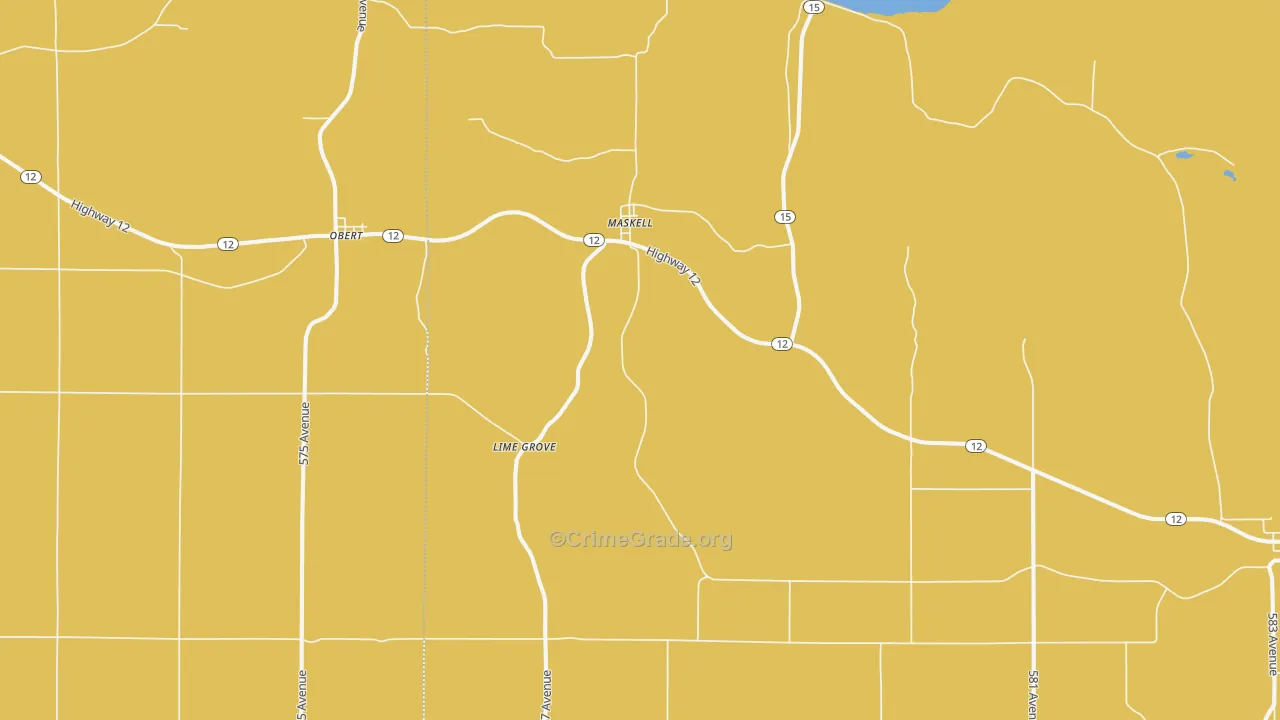 Maskell, NE Map of Burglary Rates