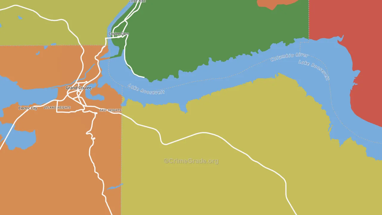 Mason City, WA Map of Burglary Rates