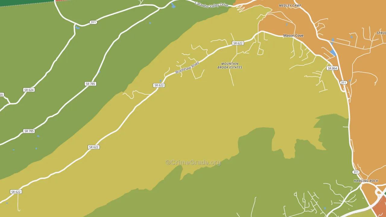 Mason Cove, VA Map of Burglary Rates