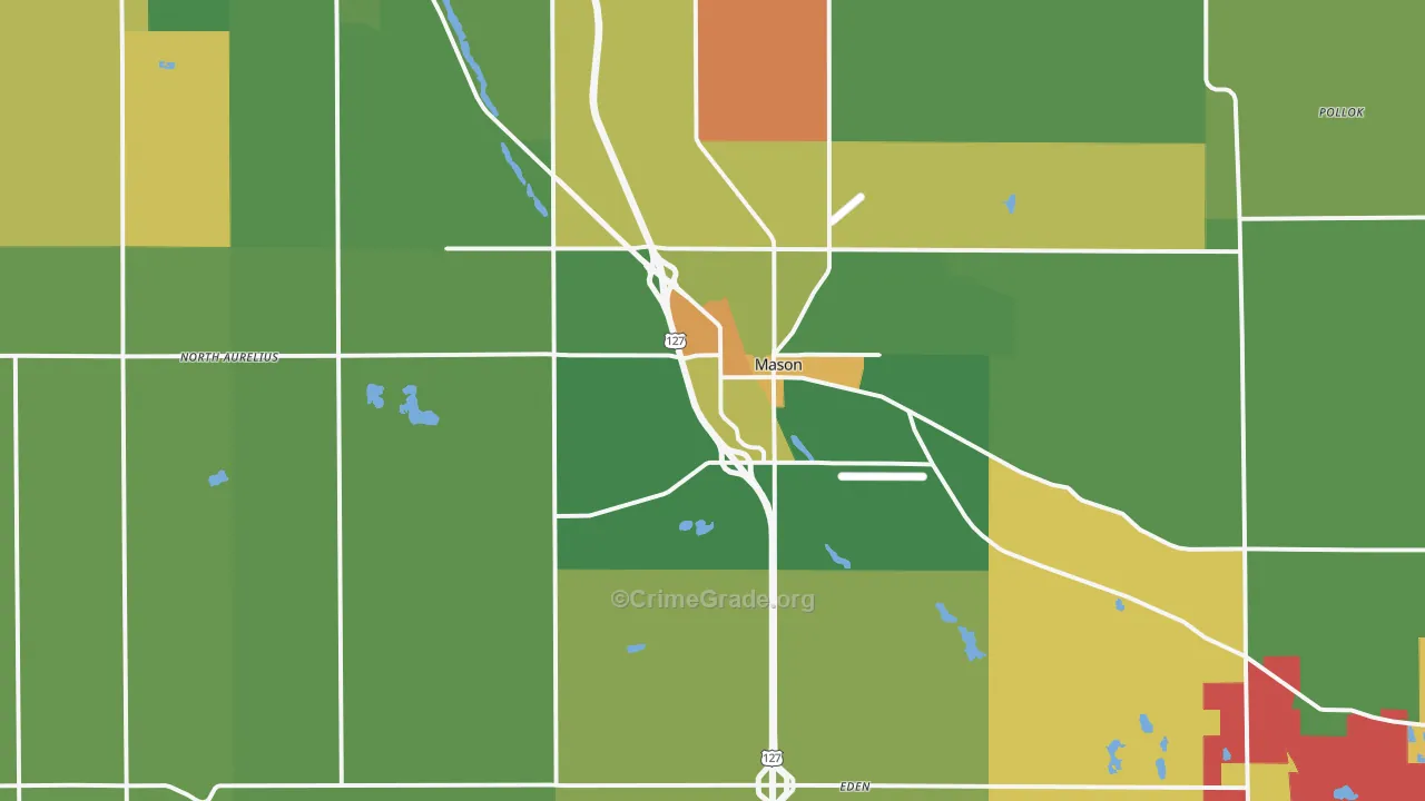 Mason, MI Map of Burglary Rates