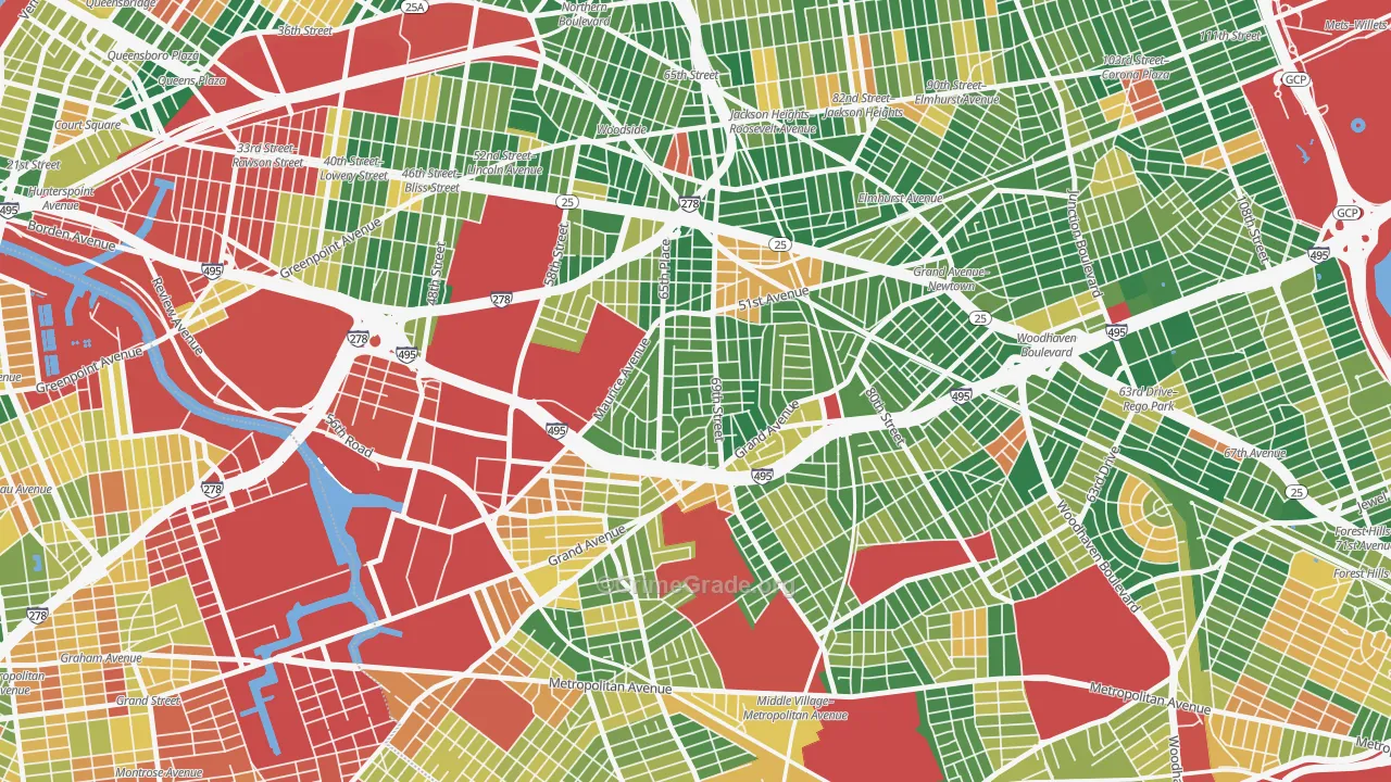 Maspeth, Queens, NY Map of Burglary Rates