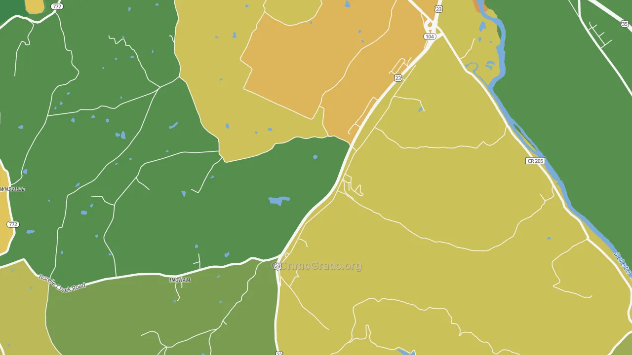 Massieville, OH Map of Burglary Rates