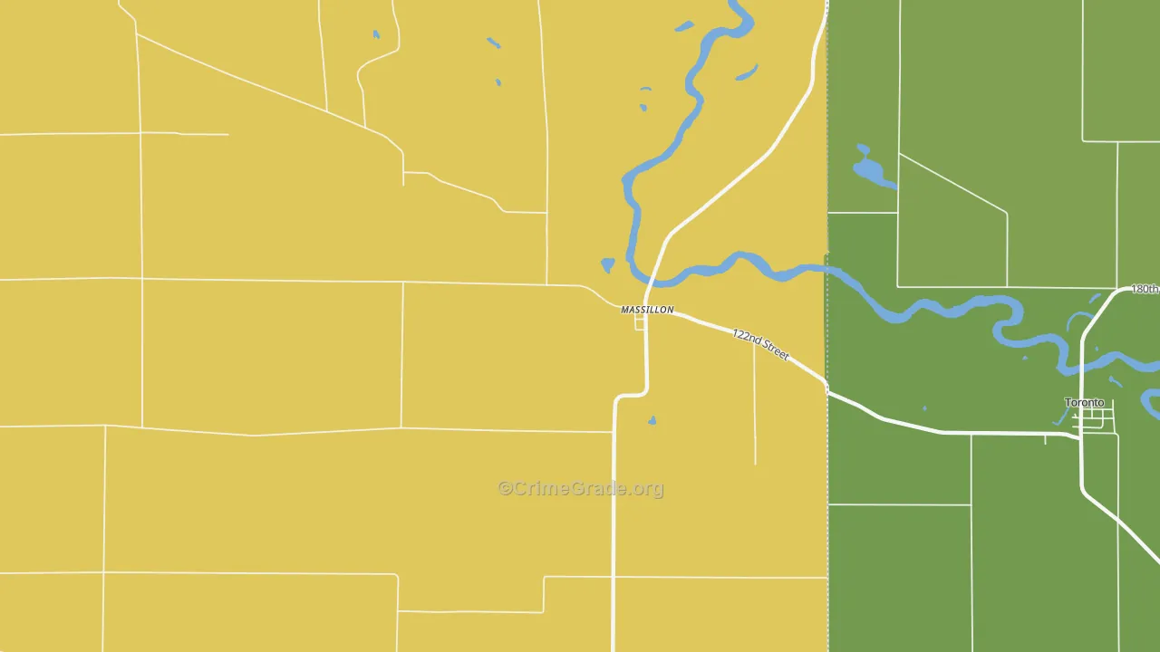 Massillon, IA Map of Burglary Rates