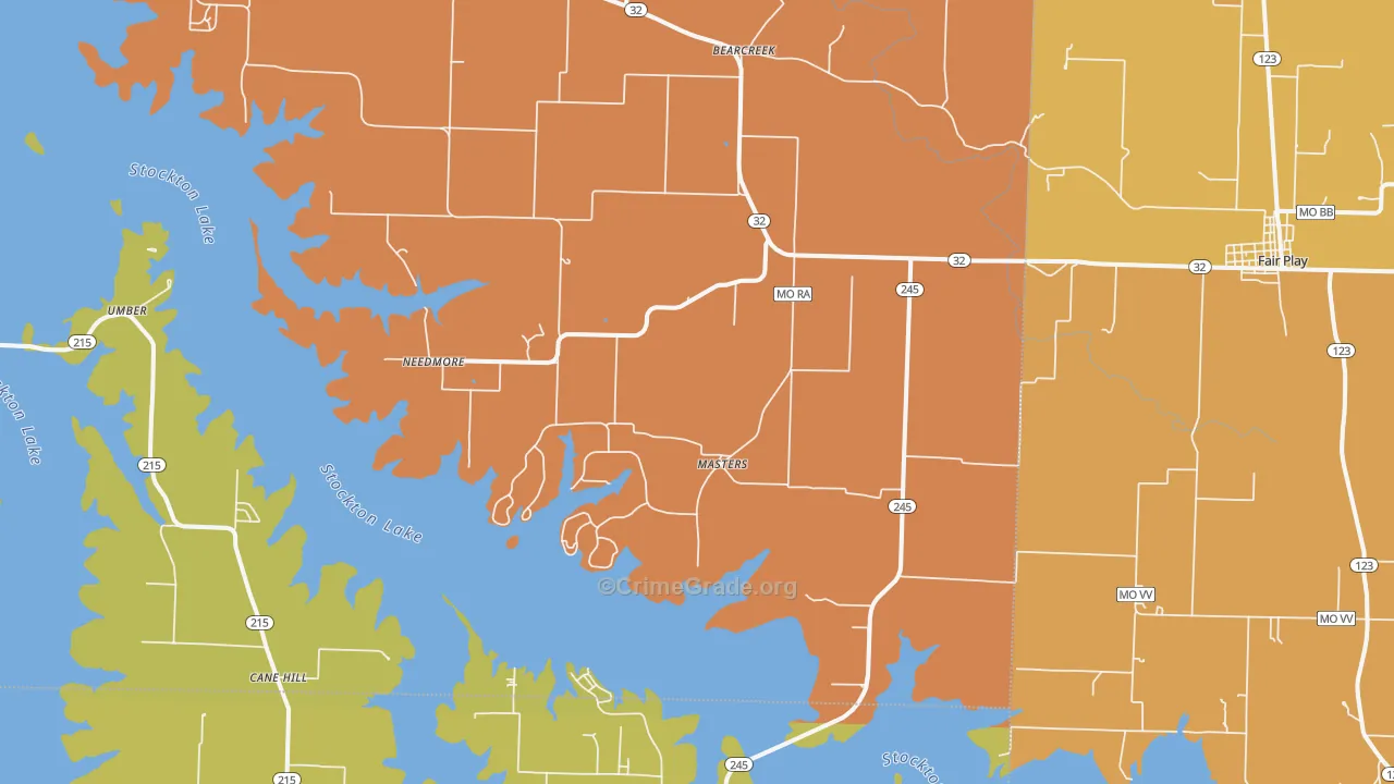 Masters, MO Map of Burglary Rates