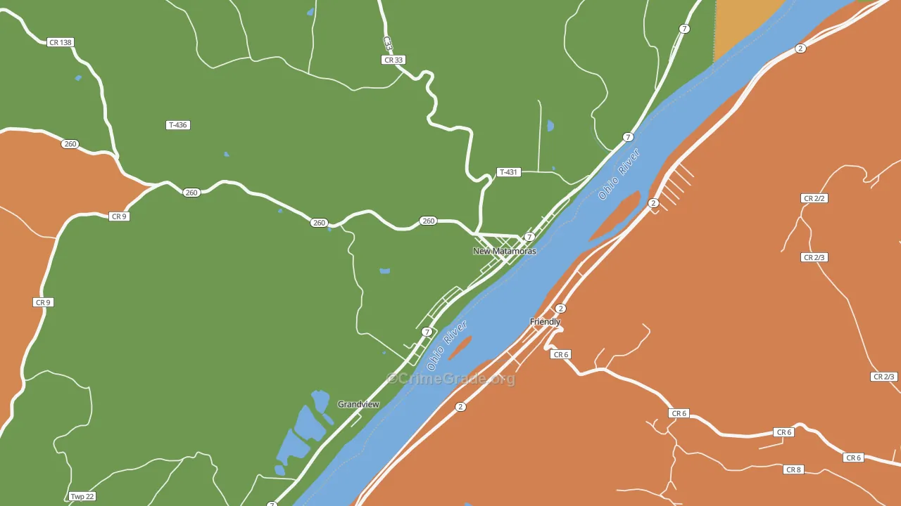 Matamoras, OH Map of Burglary Rates