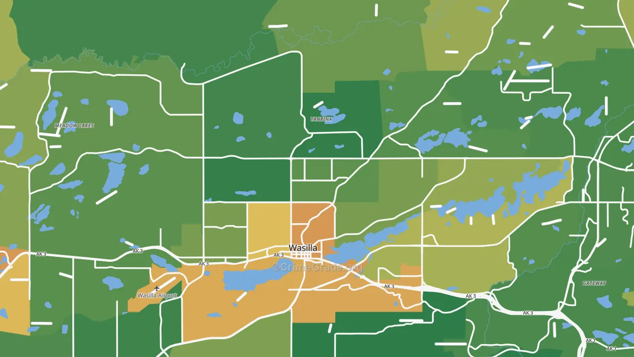 Matanuska-Susitna Borough, AK Map of Burglary Rates