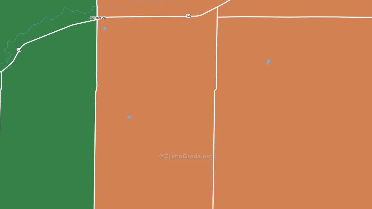 Matheson, CO Map of Burglary Rates