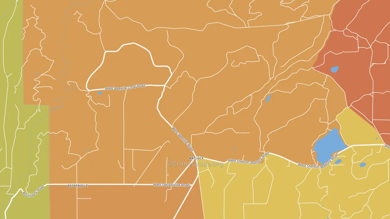 Matlock, WA Map of Burglary Rates