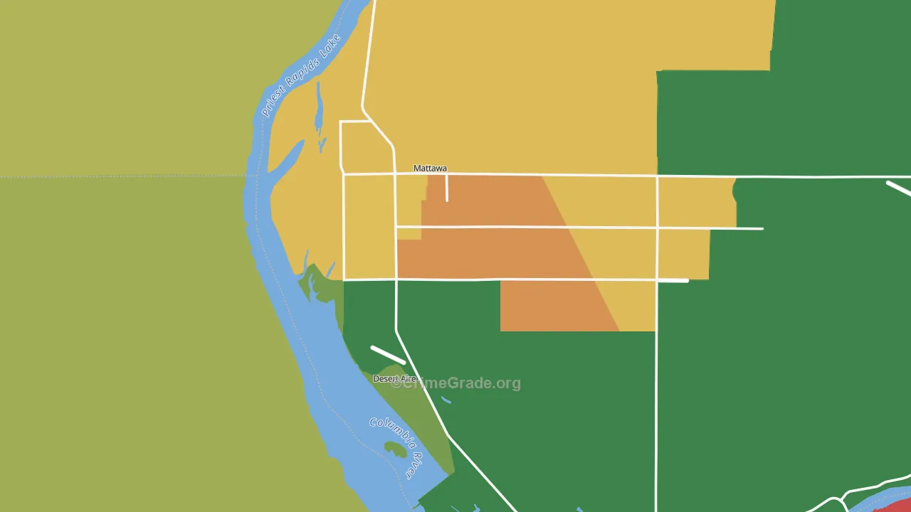 Mattawa, WA Map of Burglary Rates