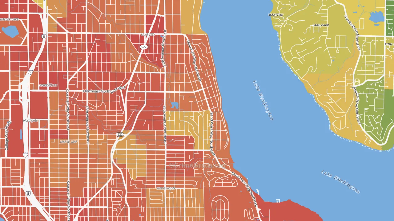 Matthews Beach, Seattle, WA Map of Burglary Rates
