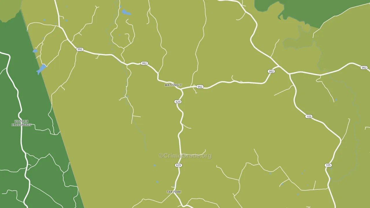 Mattingly, KY Map of Burglary Rates