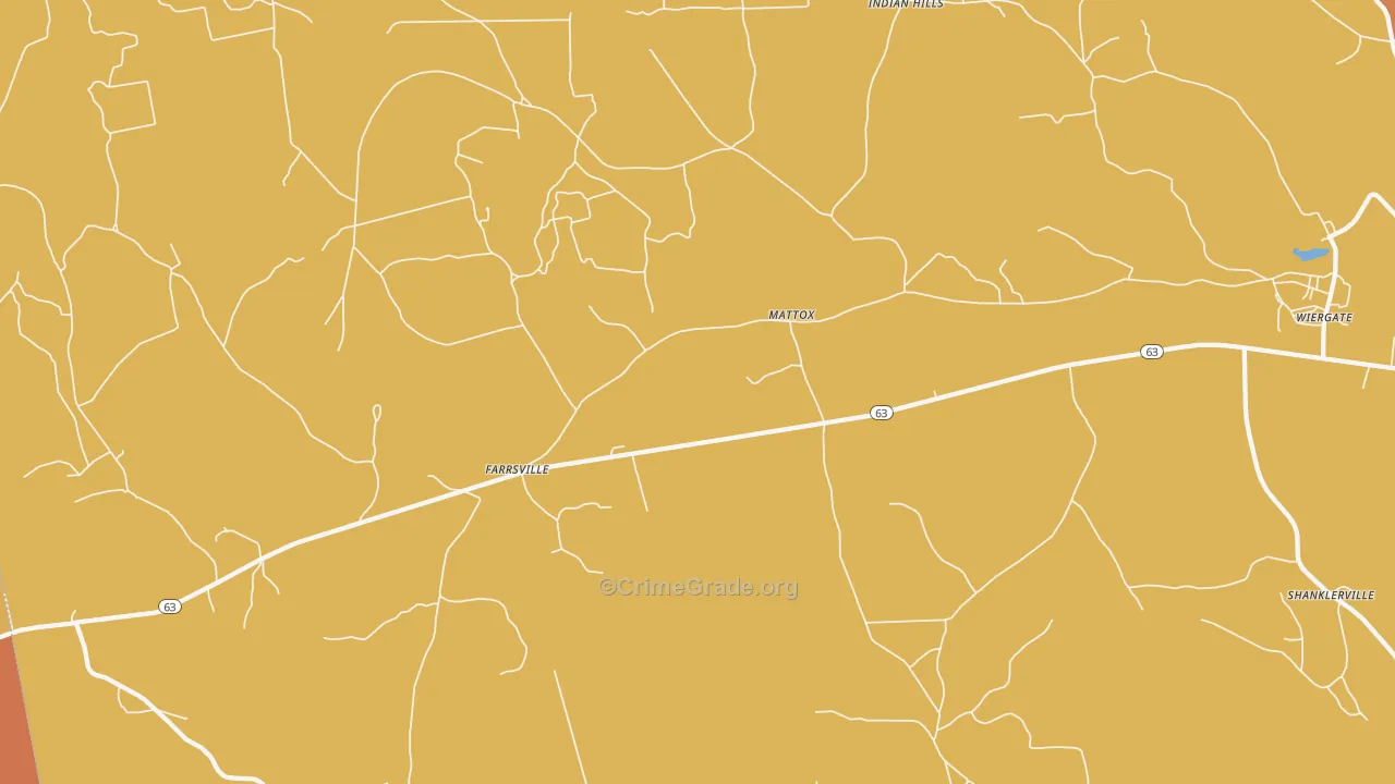 Mattox, TX Map of Burglary Rates
