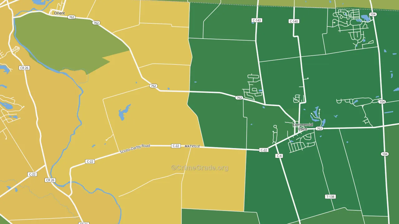 Matville, OH Map of Burglary Rates
