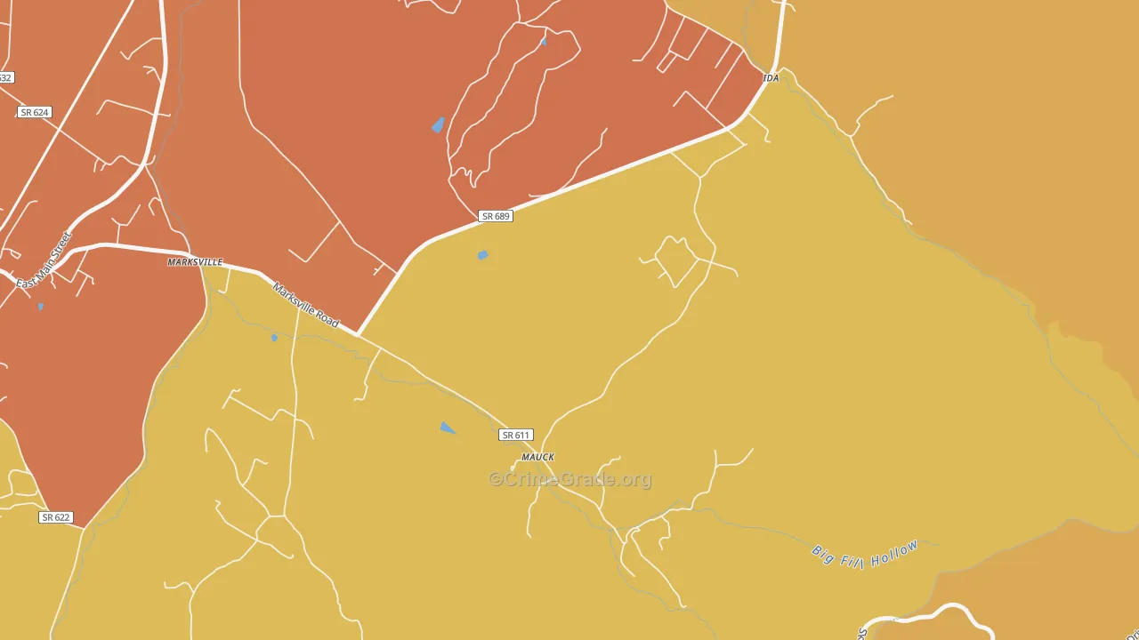 Mauck, VA Map of Burglary Rates
