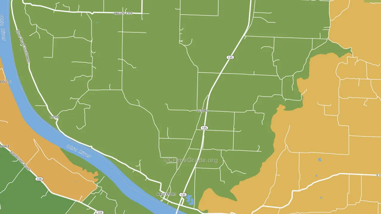 Mauckport, IN Map of Burglary Rates