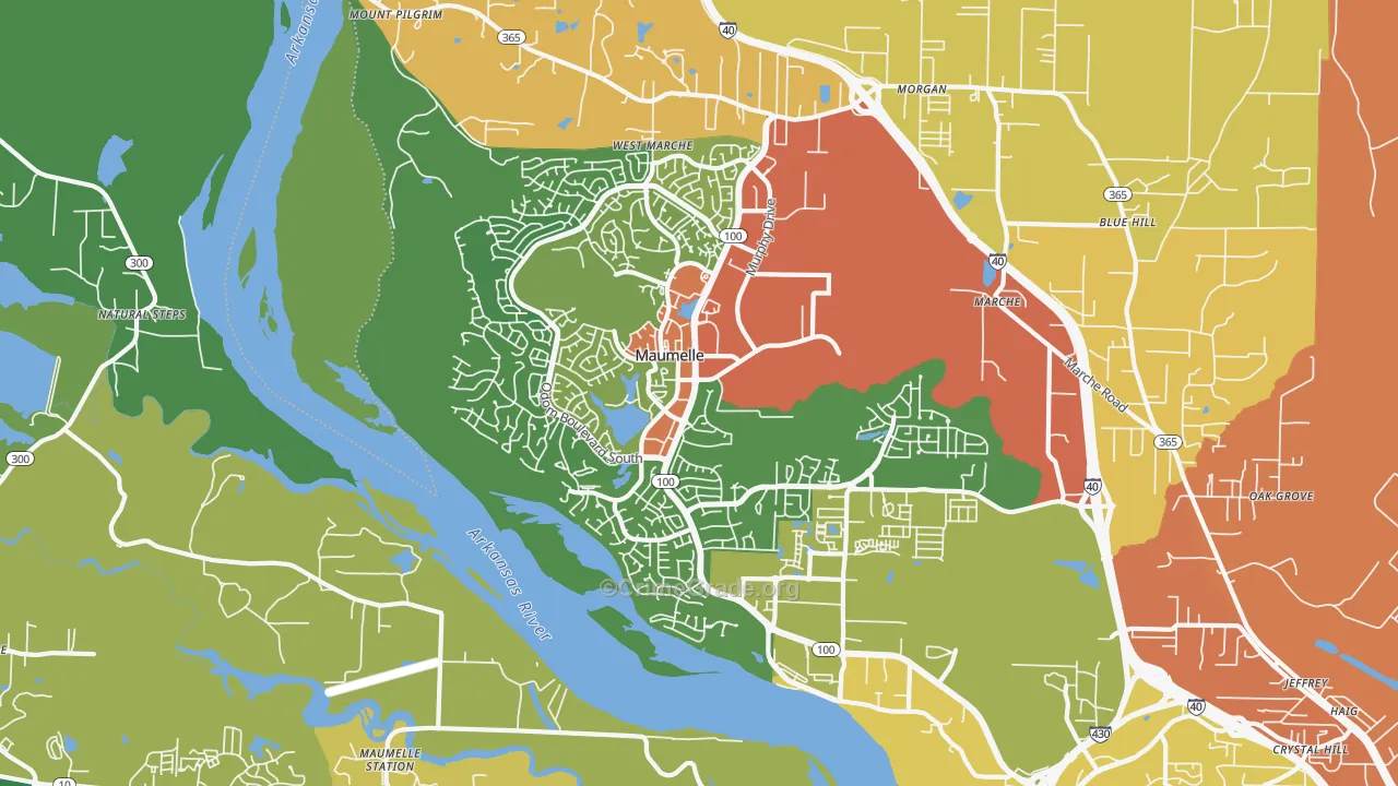 Maumelle, AR Map of Burglary Rates