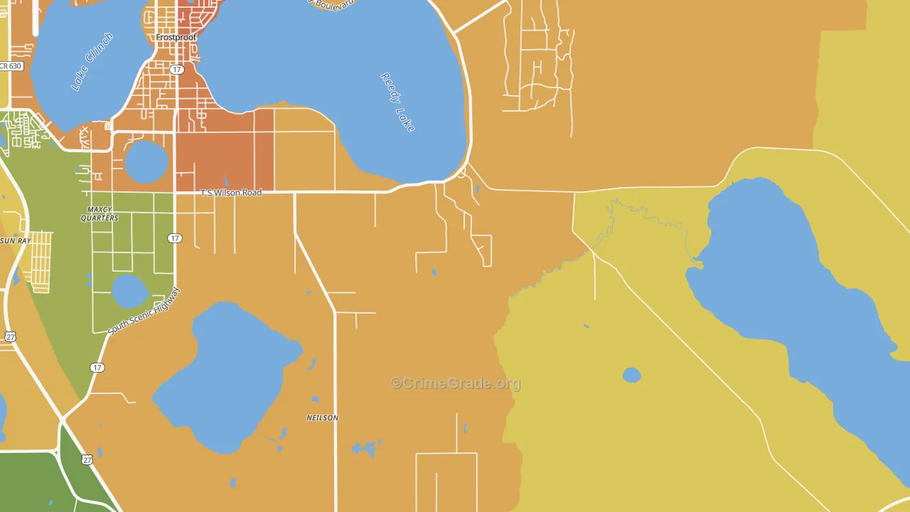 Maxcy Quarters, FL Map of Burglary Rates