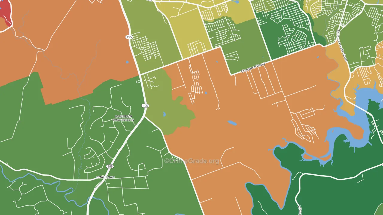 Maxdale, TX Map of Burglary Rates