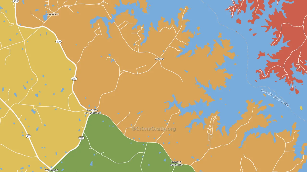 Maxim, GA Map of Burglary Rates