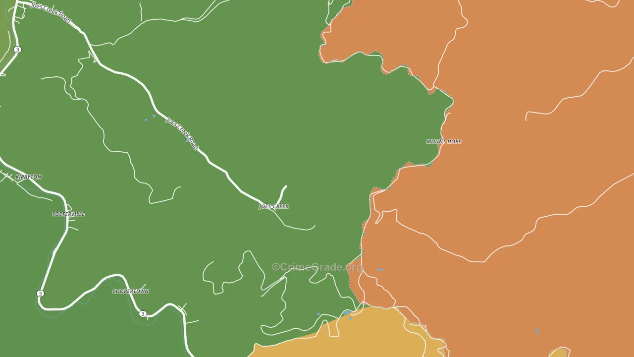 Maxine, WV Map of Burglary Rates