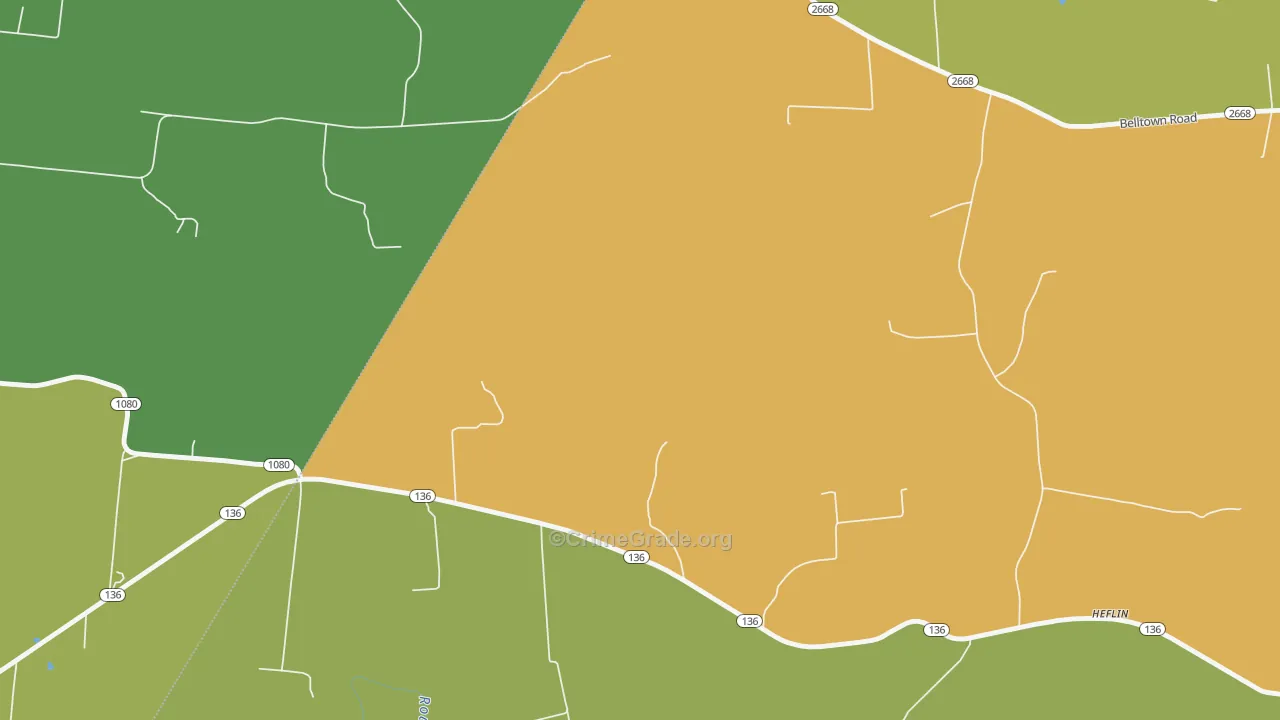 Maxwell, KY Map of Burglary Rates