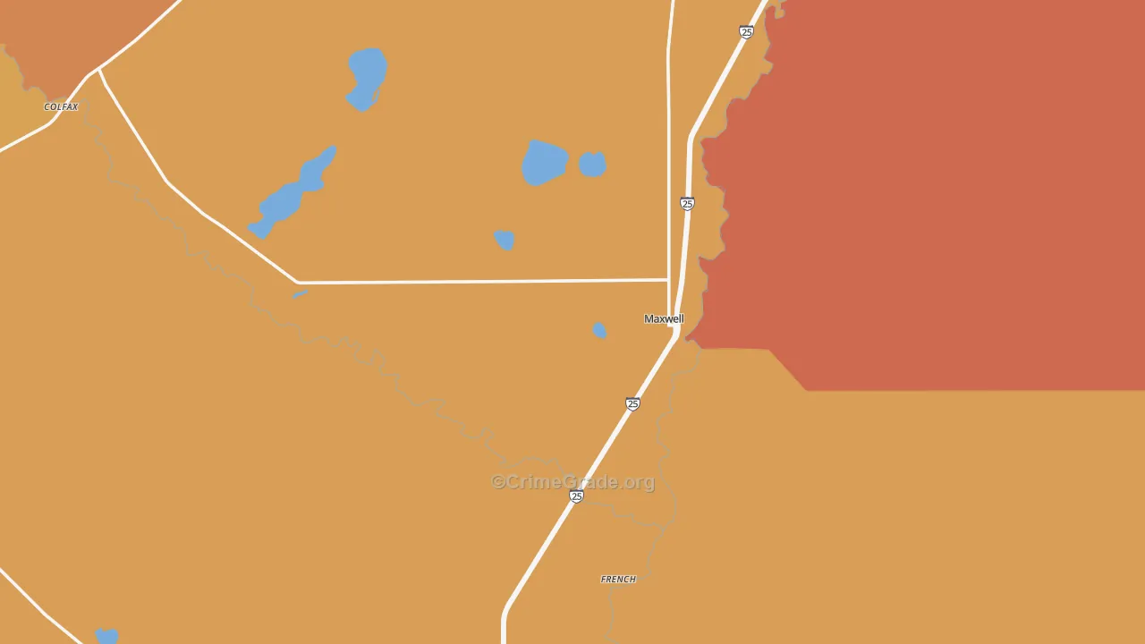 Maxwell, NM Map of Burglary Rates