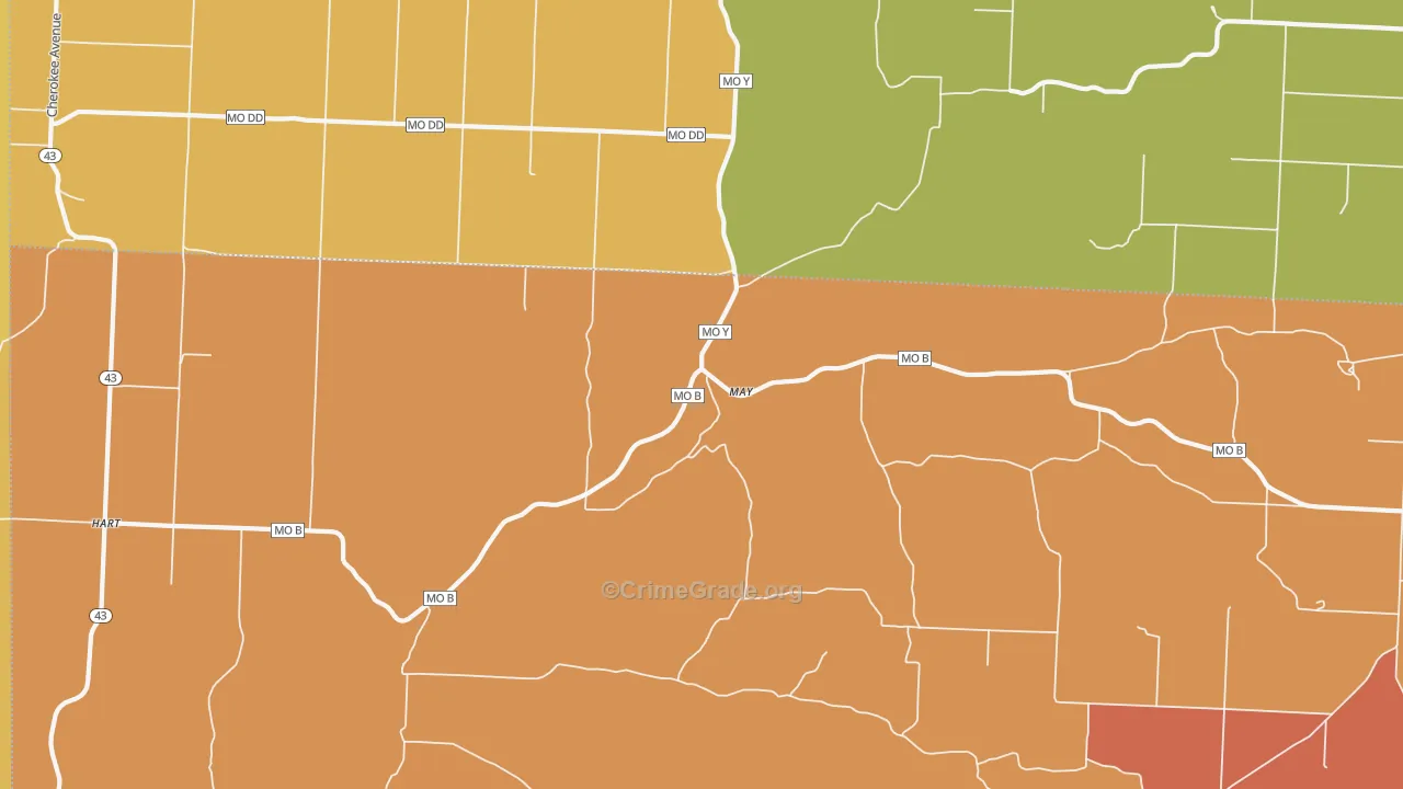 May, MO Map of Burglary Rates