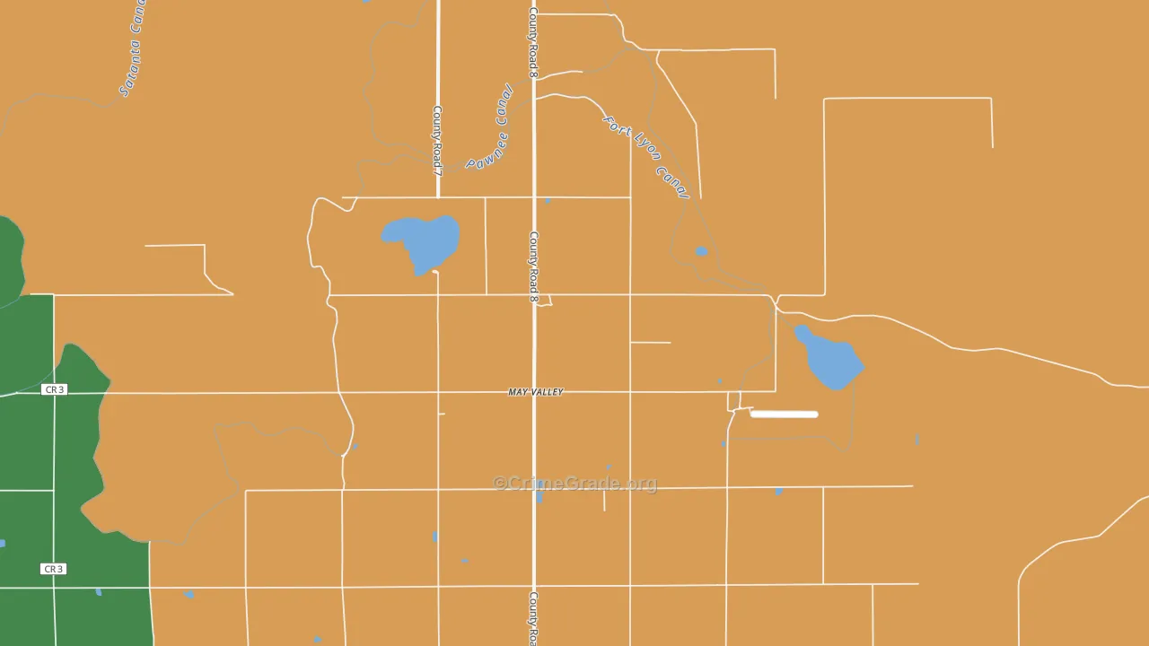 May Valley, CO Map of Burglary Rates