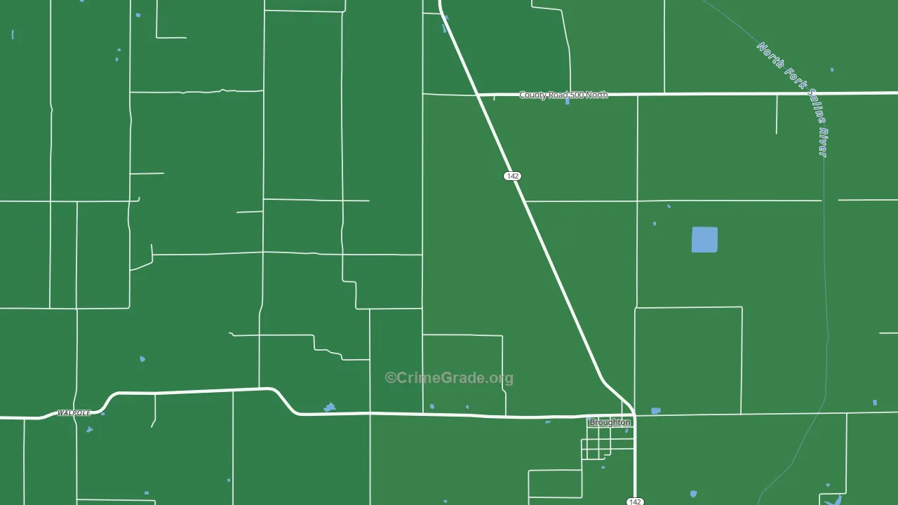 Mayberry, IL Map of Burglary Rates