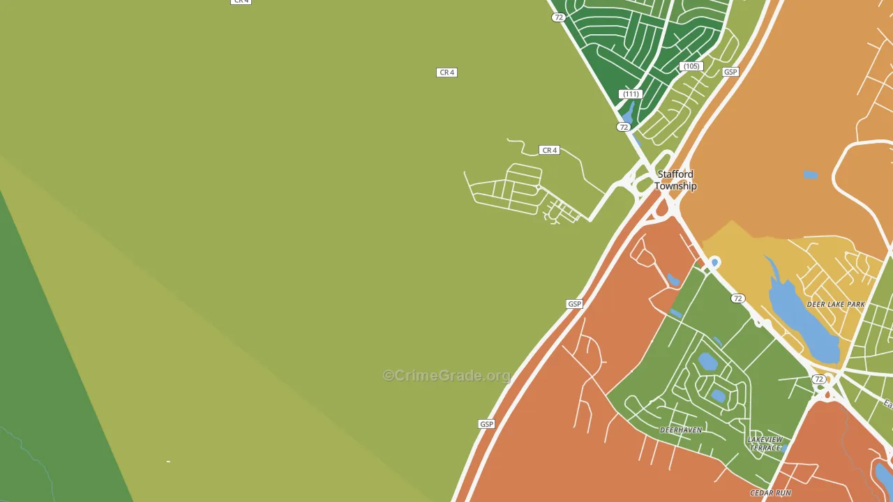 Mayetta, NJ Map of Burglary Rates