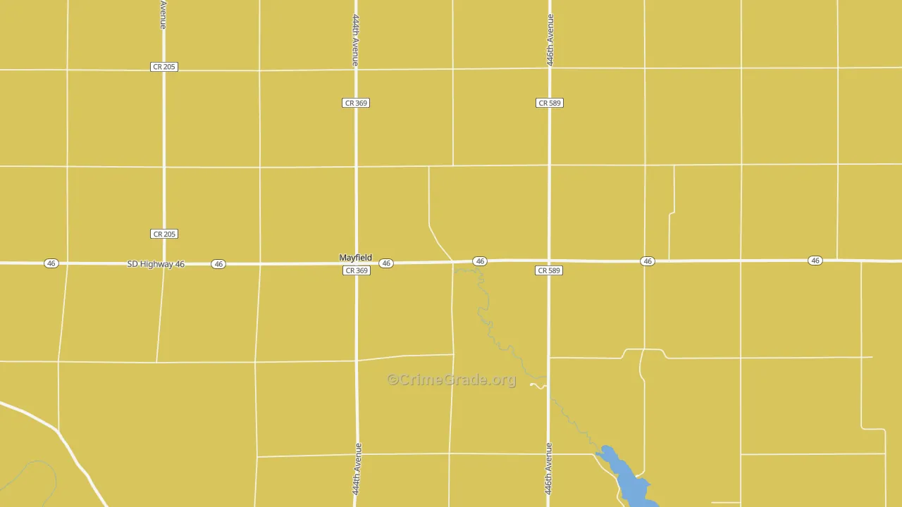 Mayfield, SD Map of Burglary Rates