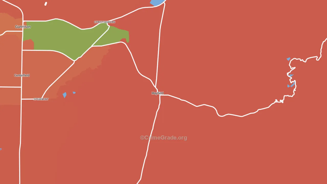 Mayfield, UT Map of Burglary Rates
