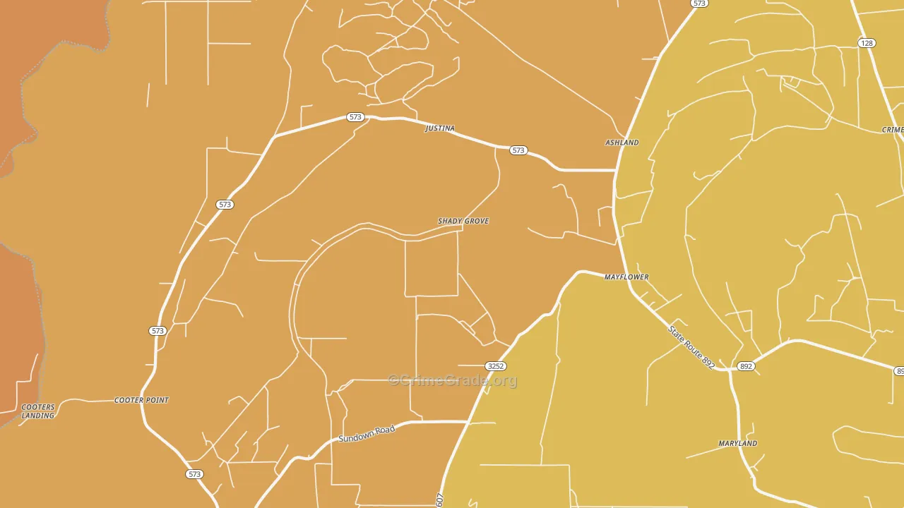 Mayflower, LA Map of Burglary Rates
