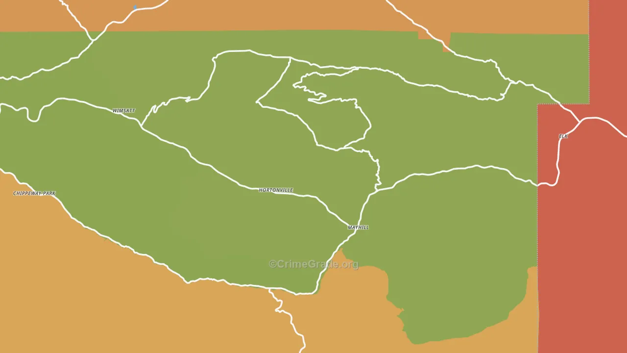 Mayhill, NM Map of Burglary Rates
