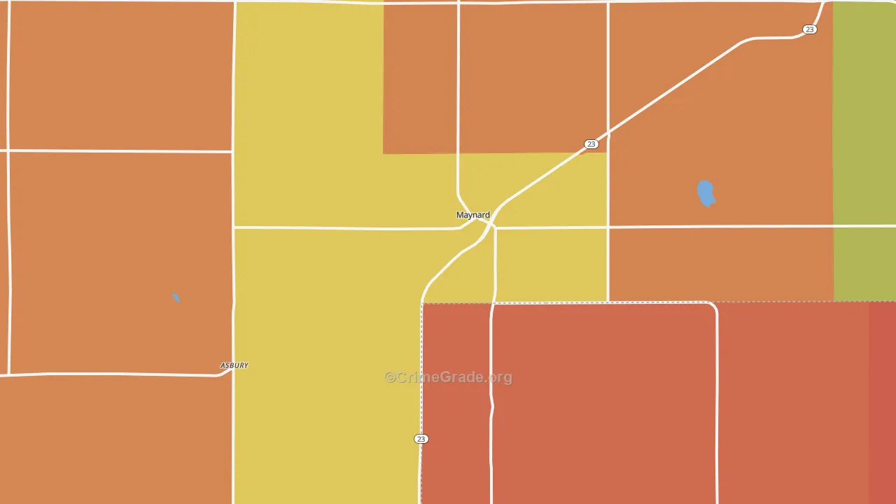 Maynard, MN Map of Burglary Rates
