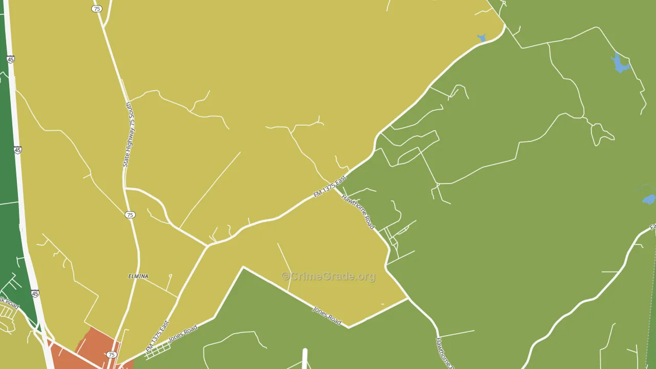 Maynard, TX Map of Burglary Rates