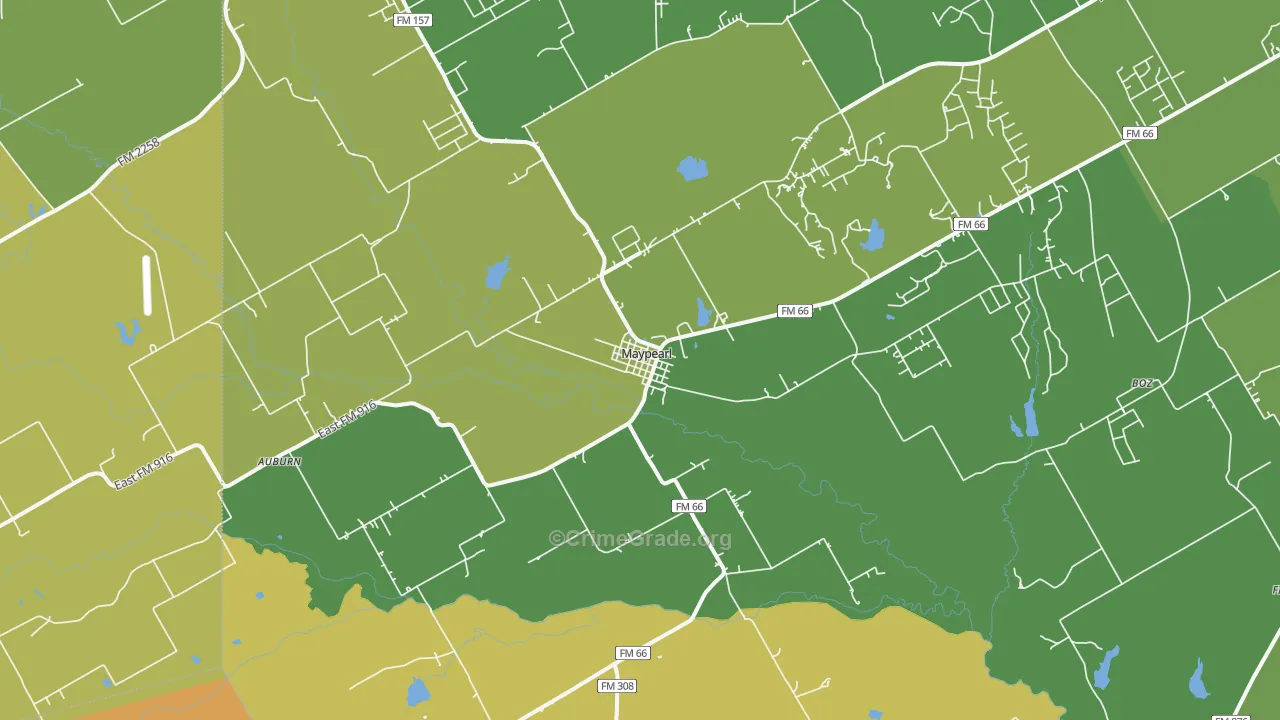 Maypearl, TX Map of Burglary Rates