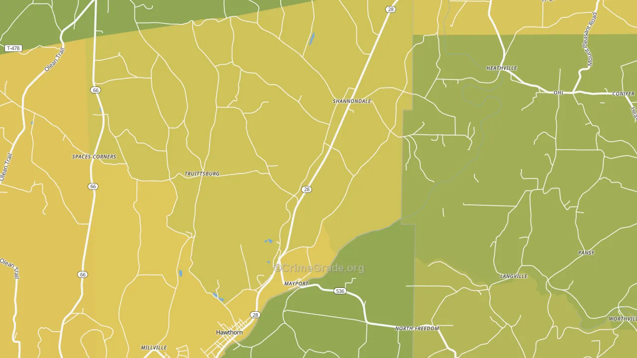 Mayport, PA Map of Burglary Rates