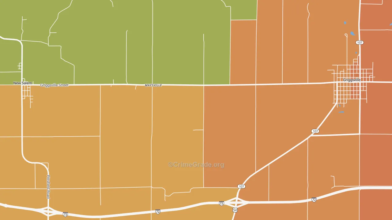 Maysville, IL Map of Burglary Rates