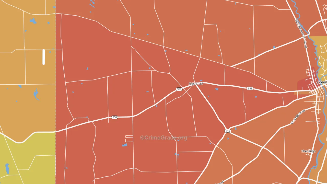 Maysville, PA Map of Burglary Rates