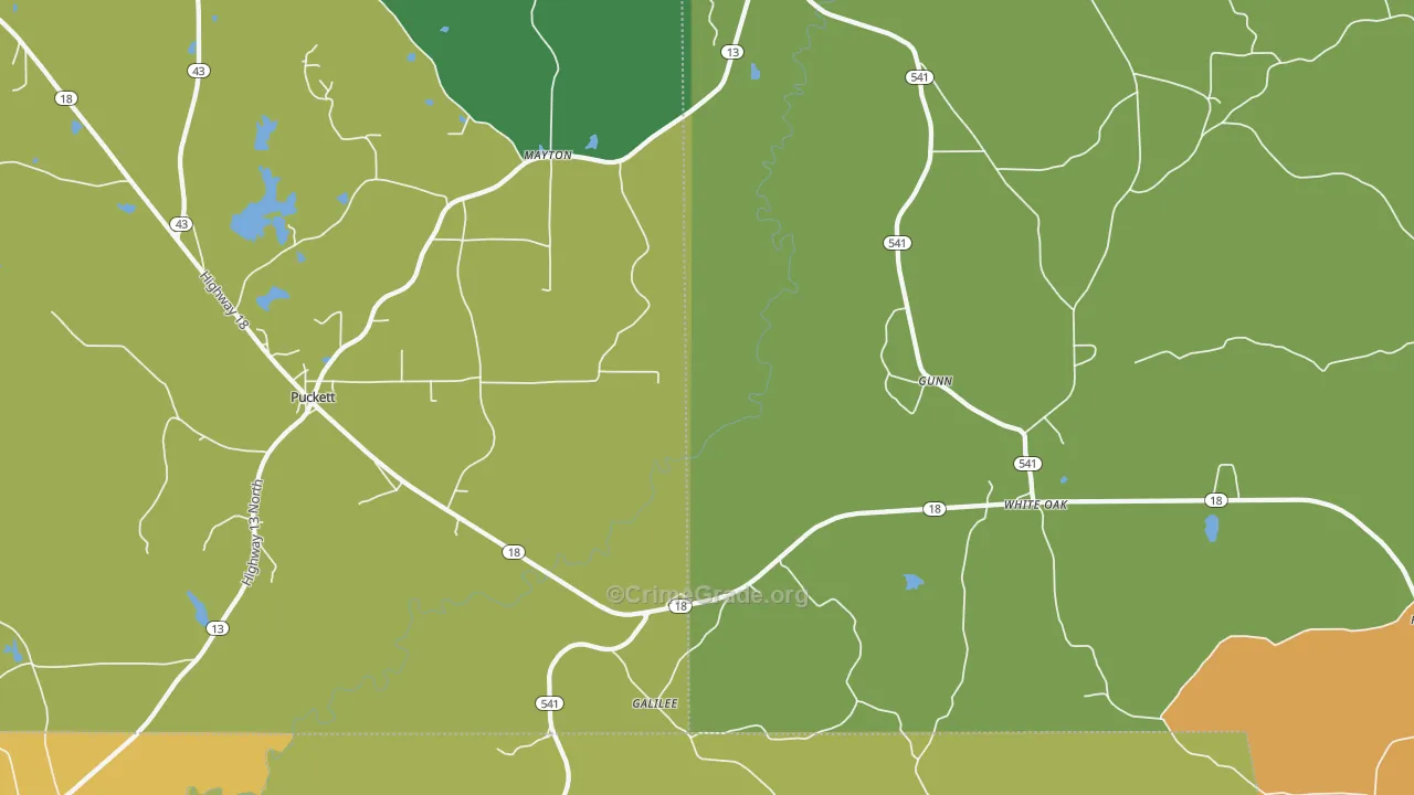 Mayton, MS Map of Burglary Rates