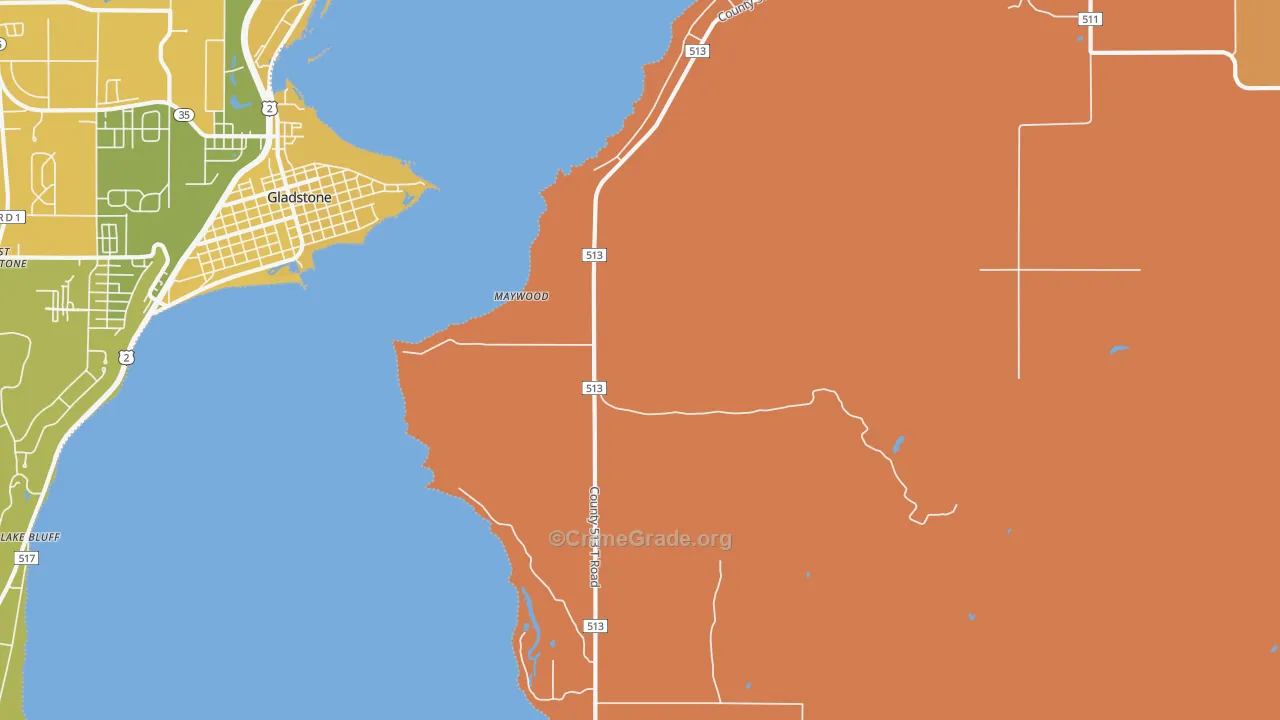 Maywood, MI Map of Burglary Rates