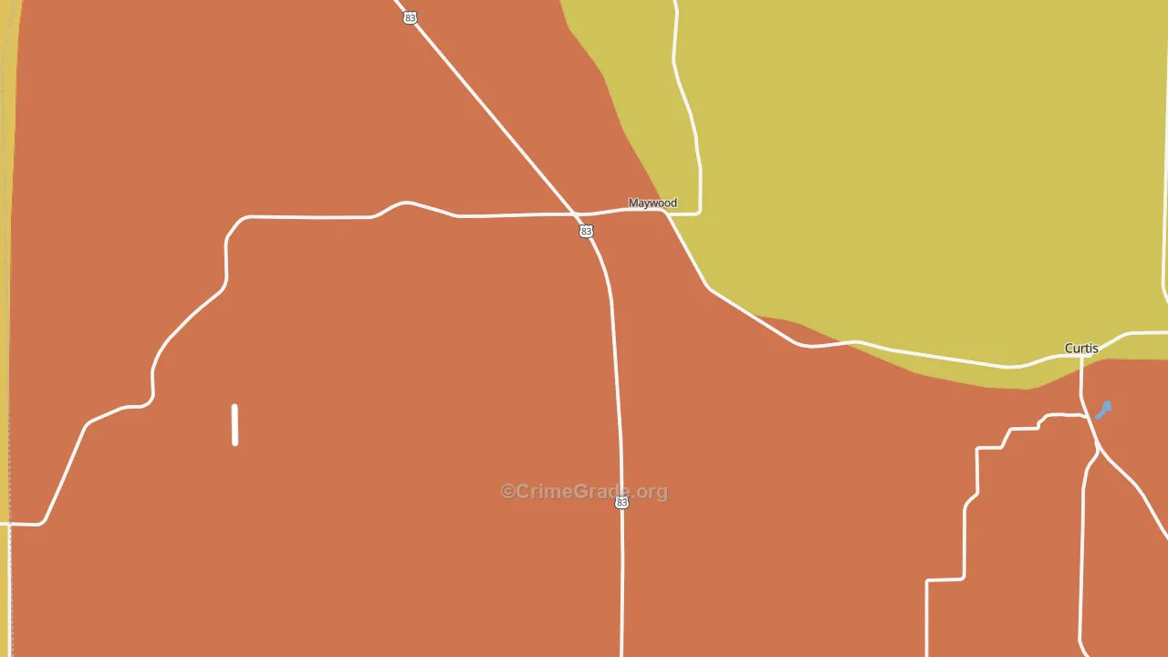 Maywood, NE Map of Burglary Rates