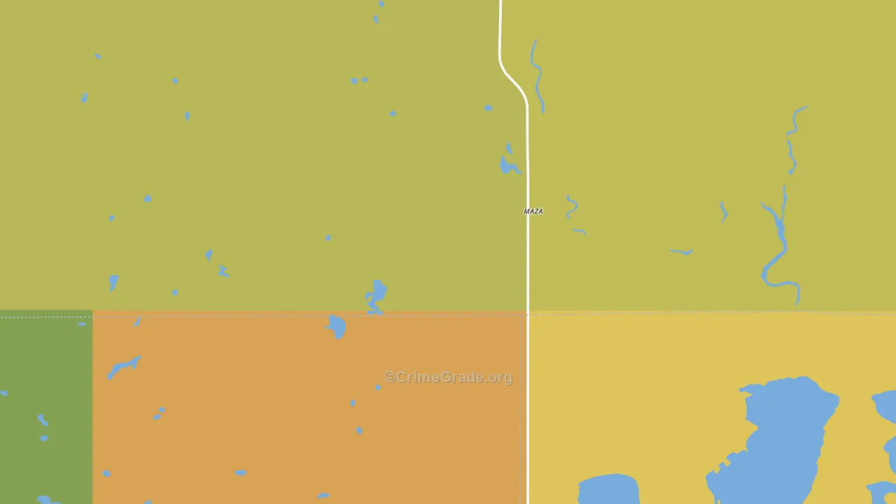 Maza, ND Map of Burglary Rates